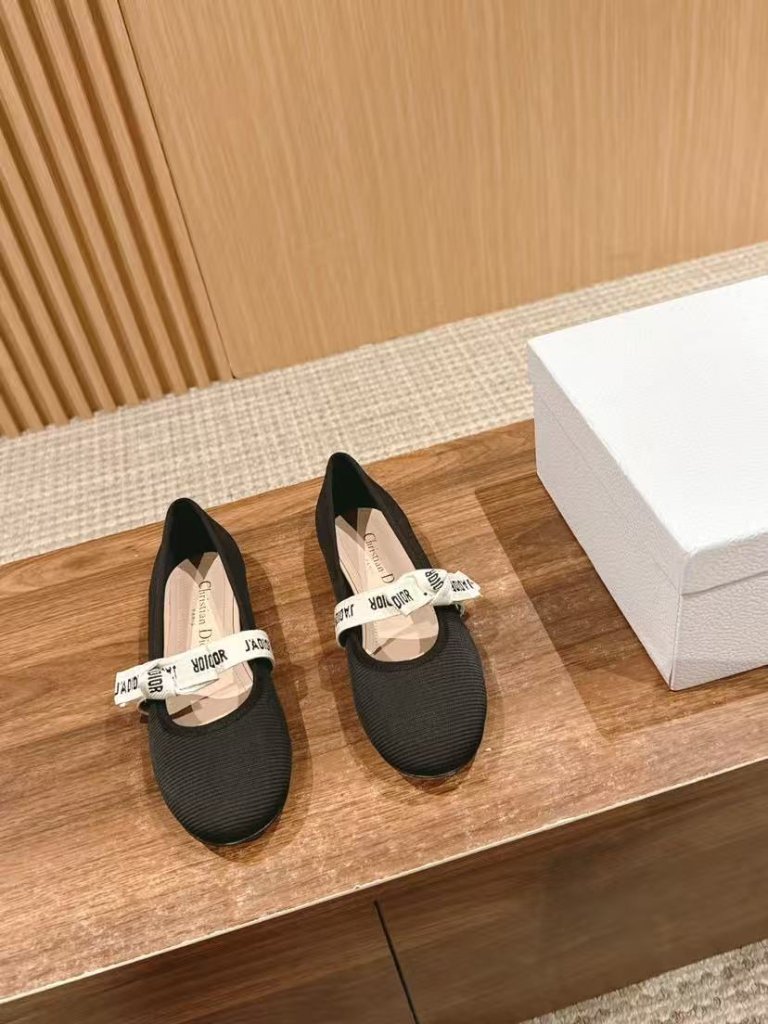 Dior Iconic J'adior Ribbon Mary Jane Ballet Flats